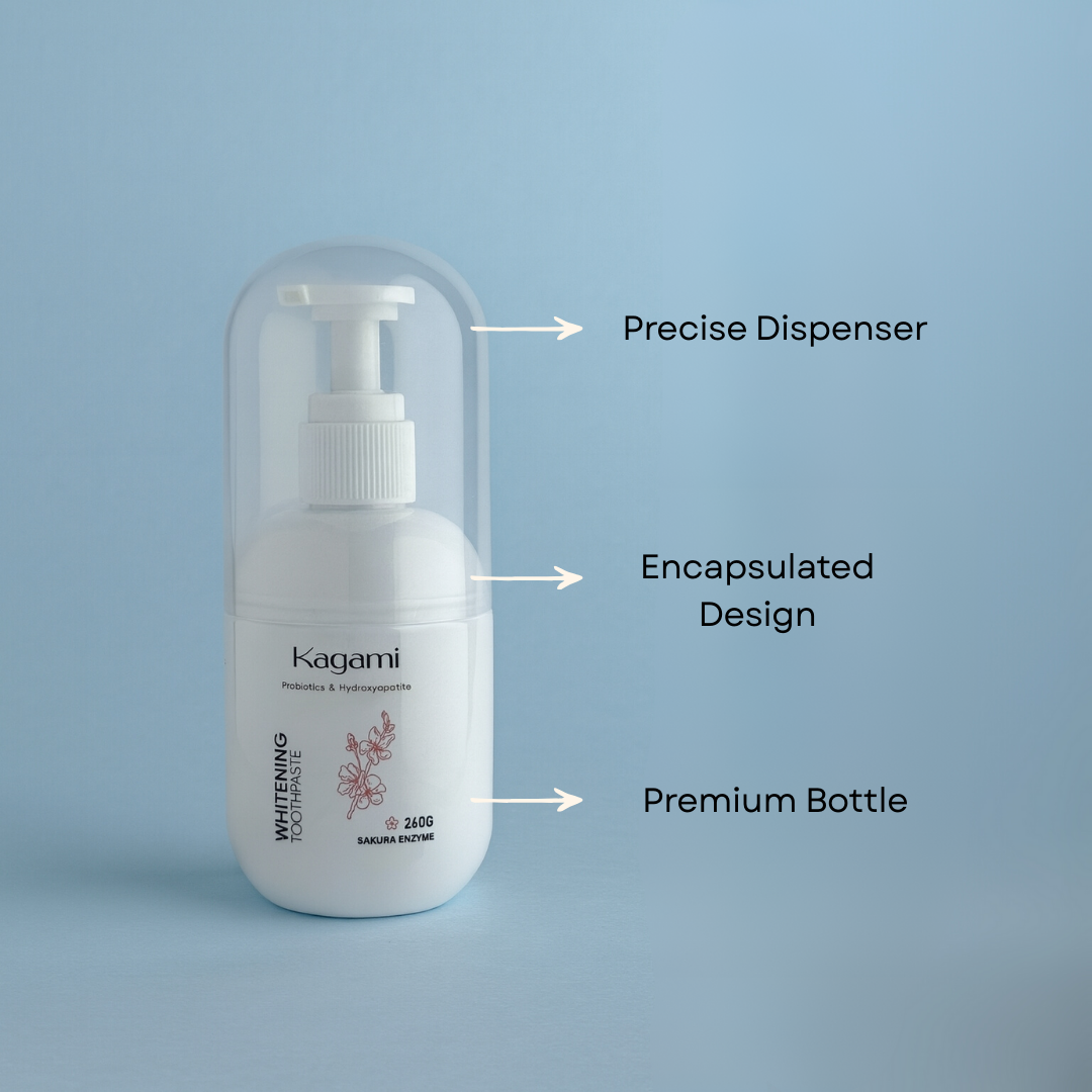Kagami Probiotic Whitening Sakura Toothpaste (Nano-Hydroxyapatite) Bottle 260g