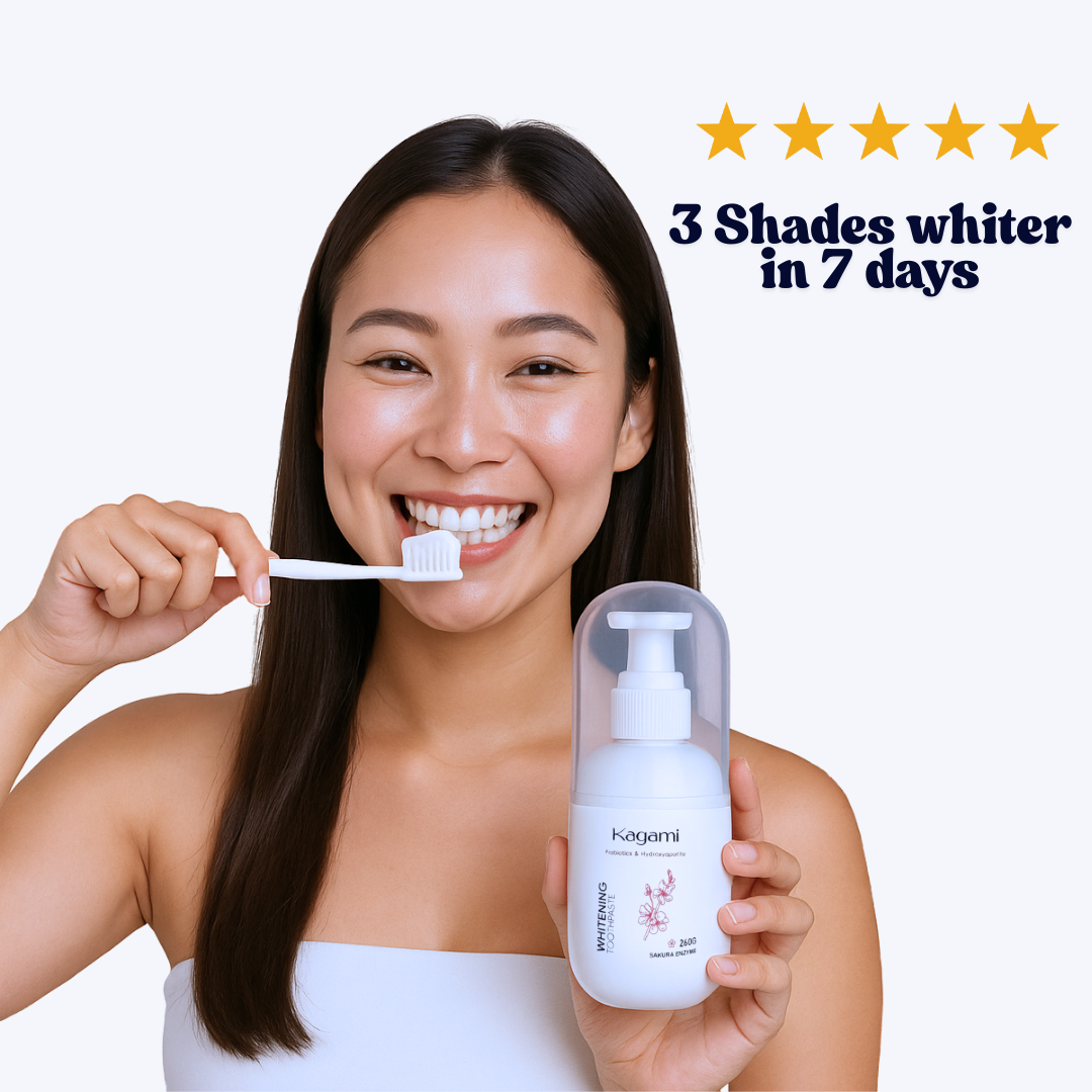 Kagami Probiotic Whitening Sakura Toothpaste (Nano-Hydroxyapatite) Bottle 260g