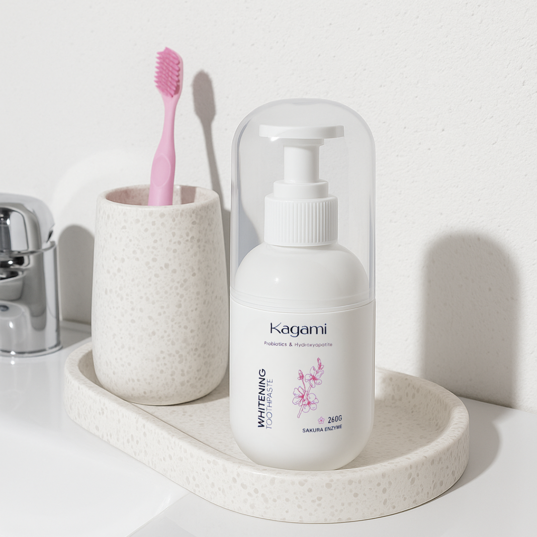 Kagami Probiotic Whitening Sakura Toothpaste (Nano-Hydroxyapatite) Bottle 260g