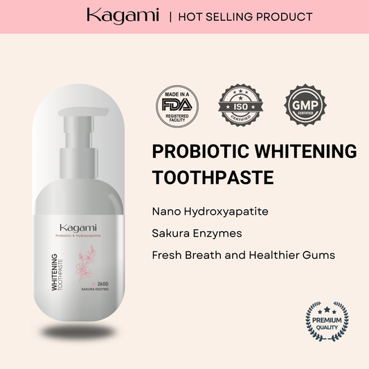 Kagami Probiotic Whitening Sakura Toothpaste Bottle 260g