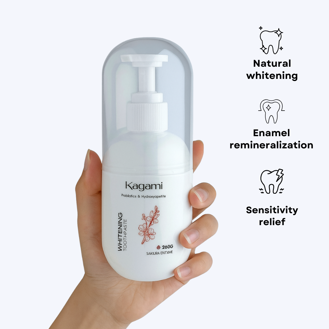 Kagami Probiotic Whitening Sakura Toothpaste (Nano-Hydroxyapatite) Bottle 260g