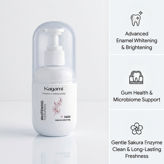 Kagami Probiotic Whitening Sakura Toothpaste (Nano-Hydroxyapatite) Bottle 260g